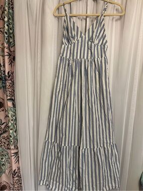 Universal Thread Blue and White Striped Maxi Dress